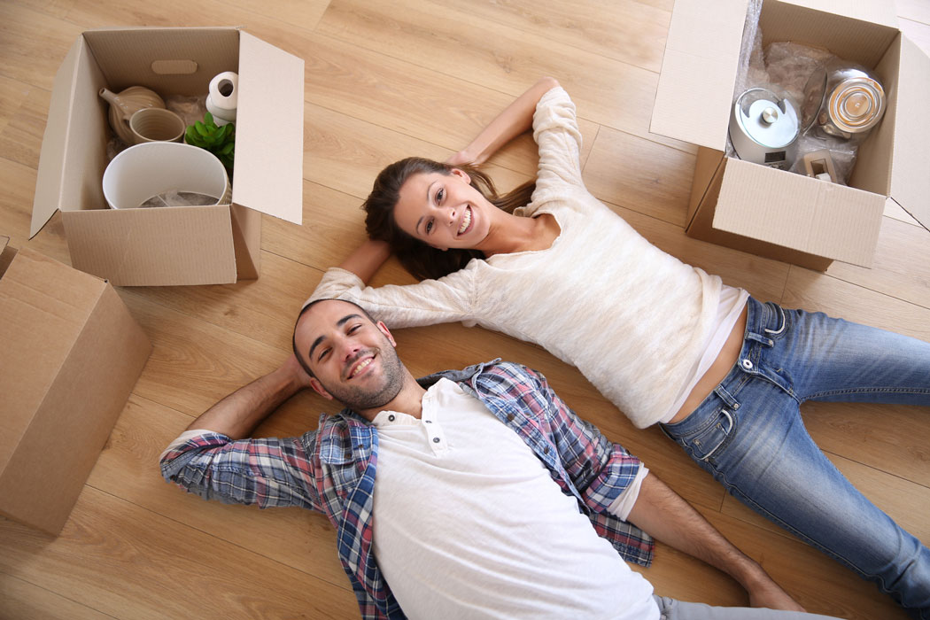 Happy couple clean home End of Lease cleaning